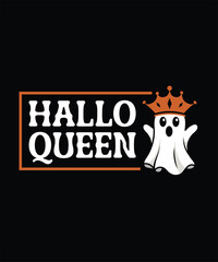 Hallo Queen Halloween T Shirt for Women