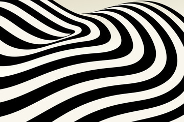 Abstract Black and White Waves Background Design Modern Graphic Art