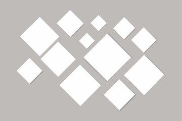 Modern Abstract White Squares Design Template for Presentation