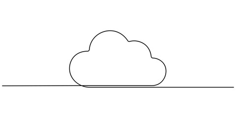 Cloud one line drawing, Cloud in the sky single line vector illustration. cloud continuous one line drawing, Continuous one single minimal line drawing cloud, Cloud one line drawing, Cloud in the sky.