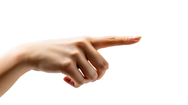 Asian Hand Showing Pointing Gesture PNG