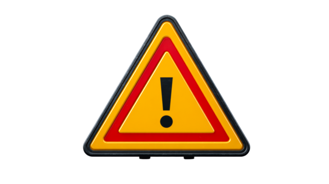 Hazard warning triangle with exclamation mark