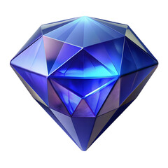 Sparkling Blue Diamond with Faceted Geometric Design.