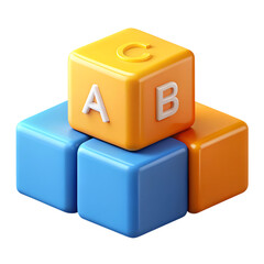 Stacked Alphabet Blocks with Letters A B and C.