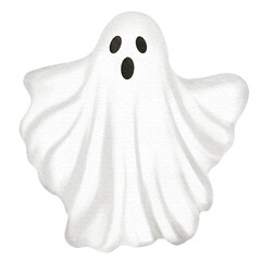 Watercolor Halloween Ghost Illustration