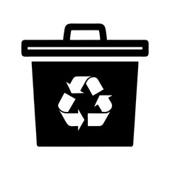 Simple trash can logo vector