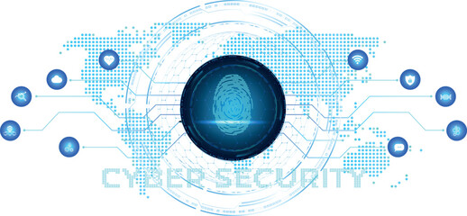 Obraz premium Isolated glowing fingerprint scan with holographic spinning world. template. Ideal for data management, analysis, and reporting technology add text or icons on finance, health. Transparent.