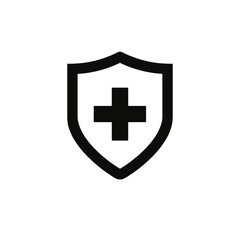 Obraz premium A symbol of protection: a shield featuring a cross, representing health and safety.
