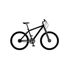 Fototapeta premium A mountain bike silhouette on a plain backdrop.