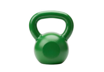 Green kettlebell isolated on transparent background