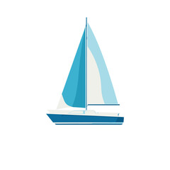Fototapeta premium A serene sailboat gracefully gliding through the water, a perfect image of leisure and maritime adventure.