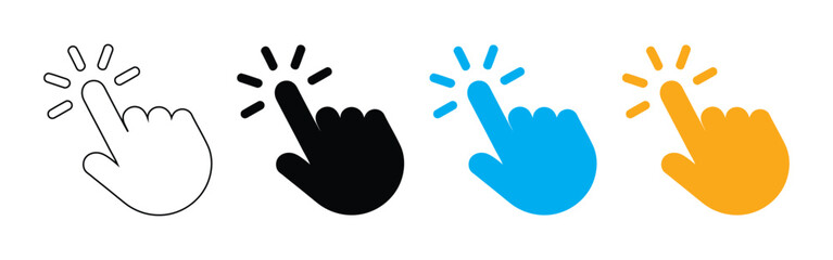 Fototapeta premium Hand click icon set. pointer sign and symbol. hand cursor icon ,