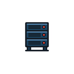Fototapeta premium Server rack isolated on plain background.