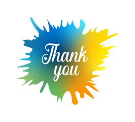 Colorful Splash Thank You and Did You Know Text Design PNG