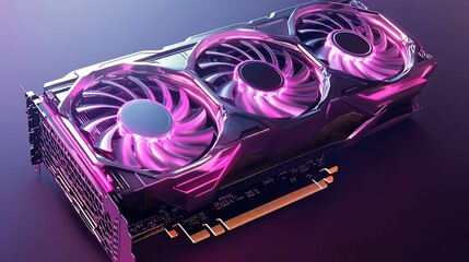 Fototapeta premium High-Performance Gaming Graphics Card: Triple-Fan Cooling System, Advanced Technology