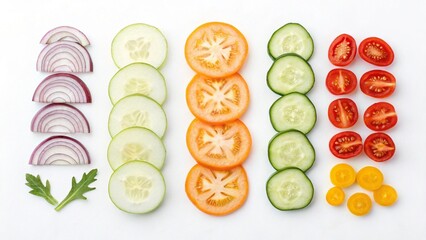 fresh vegetables on a white background