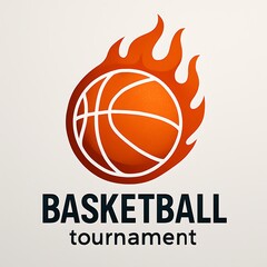 Basketball on fire tournament logo tribal style