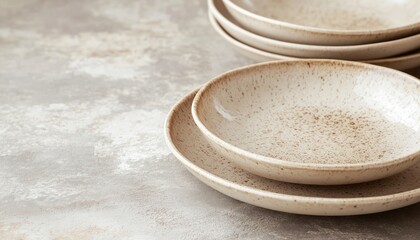 Trendy Antique Vintage Cream Ceramics Dish Plates With Sand Grain Matte Finish - Elegant Old-Fashioned Tableware For Stylish Dining D&eacute;Cor