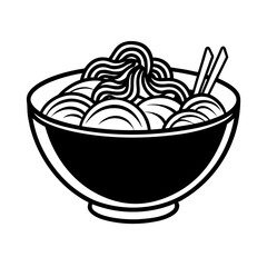 Food illustrations of various dishes including a bowl of soup, chicken, and fried rice with an icon design