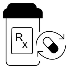 Medical Prescription Refill Symbol Vector Flat Icon