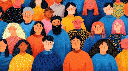 A vibrant and diverse gathering showcasing multicultural individuals with unique and colorful hairstyles expressing their individuality and cultural backgrounds