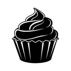Vector illustration of cupcakes, a delicious sweet dessert perfect for a birthday party or celebration with pink icing, a cherry, and sprinkles on top
