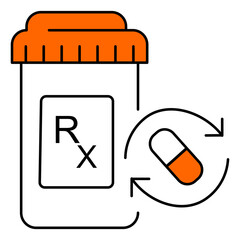Health Care Refill Medicine Vector Flat Icon