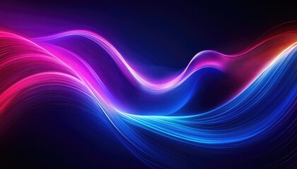 Obraz premium Abstract Colorful Waves with Lines on Dark Background Elegant Neon Curves Design