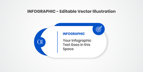1 Step Editable Infographics Design Template Vector illustration on copy space white background