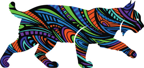 create need bobcat victor art on silhouette white background