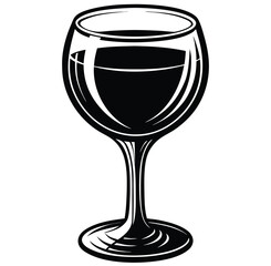 An empty, clean, and crystal-clear wine glass is isolated on a white background, ready for a celebratory drink