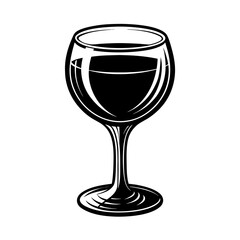 Red wine in a clear glass isolated on white background