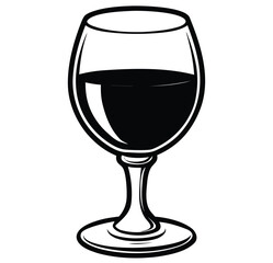 Glass of red wine and empty wine glass on white background