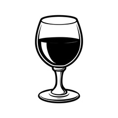 Red wine in a glass isolated on white background