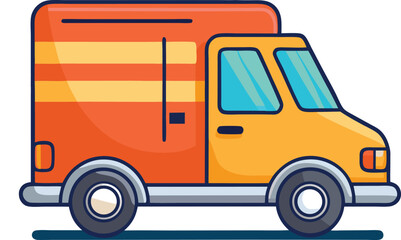 Delivery car isolated on transparent background