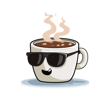 Happy Coffee Cup with Sunglasses &ndash; Fun Coffee Lover Design