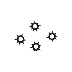 Bullet holes silhouette vector flat illustration design on white background