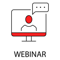 Vector Icon Representing Educational Webinar Session Online