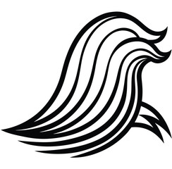 Silhouette of a girl with tribal tattoo vector illustration