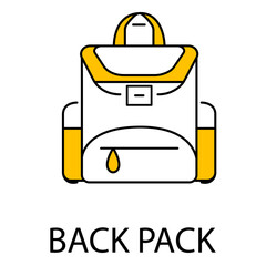 Student Backpack Vector Icon In Flat Style
