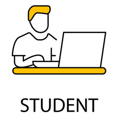 Student Profile Vector Icon For Academic Platform