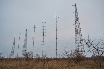 electric pylons on the field