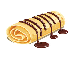 Grilled banana skewers with a sweet caramel glaze, a popular street food snack - Vector Illustration