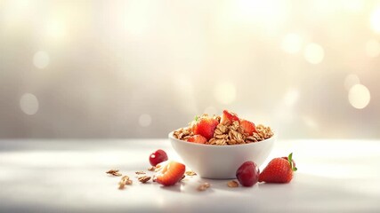 Explore vibrant, satisfying breakfast options featuring fruits and oats that promote proper nutrition. A delightful start to your day showcasing a wholesome, tasty meal choice