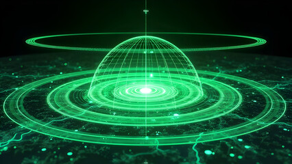 Layered Radar Hologram with Color-Coded Sweep and 3D Coordinates