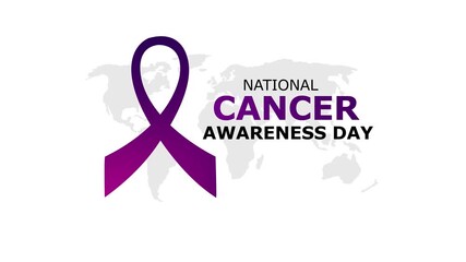 national cancer awareness day motion video. 4k video animated