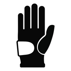 Obraz premium Black silhouette of a single glove with fingers extended hand white