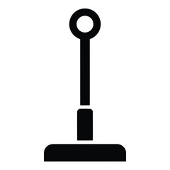 Naklejka premium Black silhouette of a stamp with circular handle on white background seal rubber