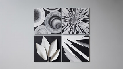 Abstract geometric patterns and organic shapes image