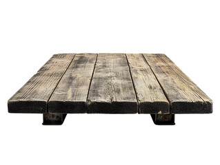 Rustic wooden pallet top view isolated on transparent background